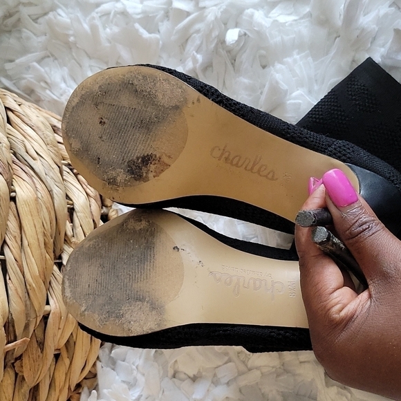 Charles by charles david peep toe socks heeled boots - Picture 6 of 11